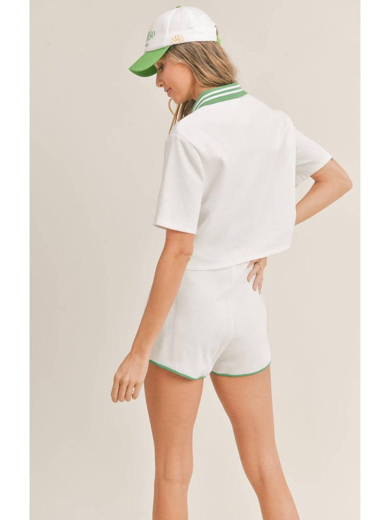 Tennis Girl Crop Polo Shirt