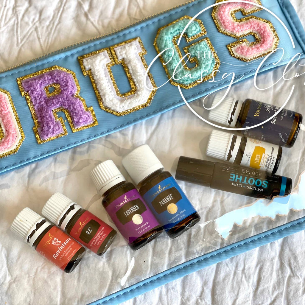 Chenille Letter Clear Pouch