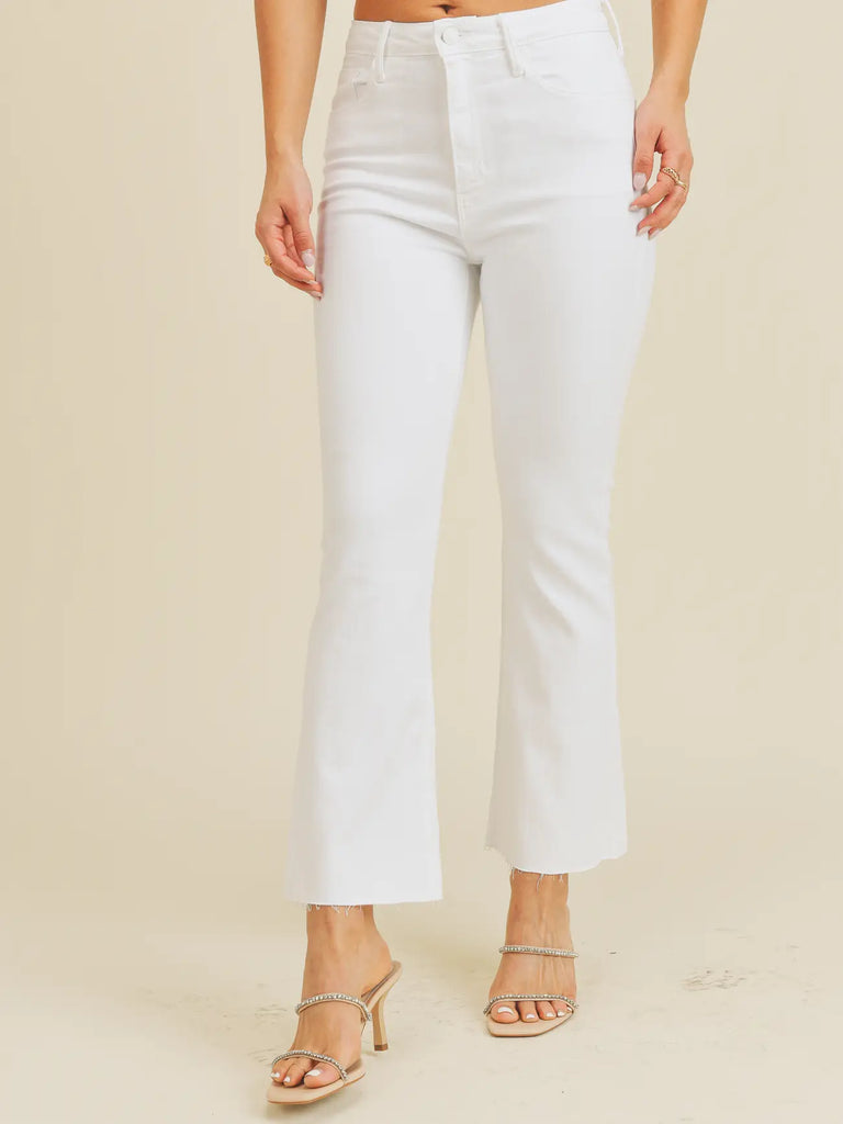 Tonal Crop Flare Optic White