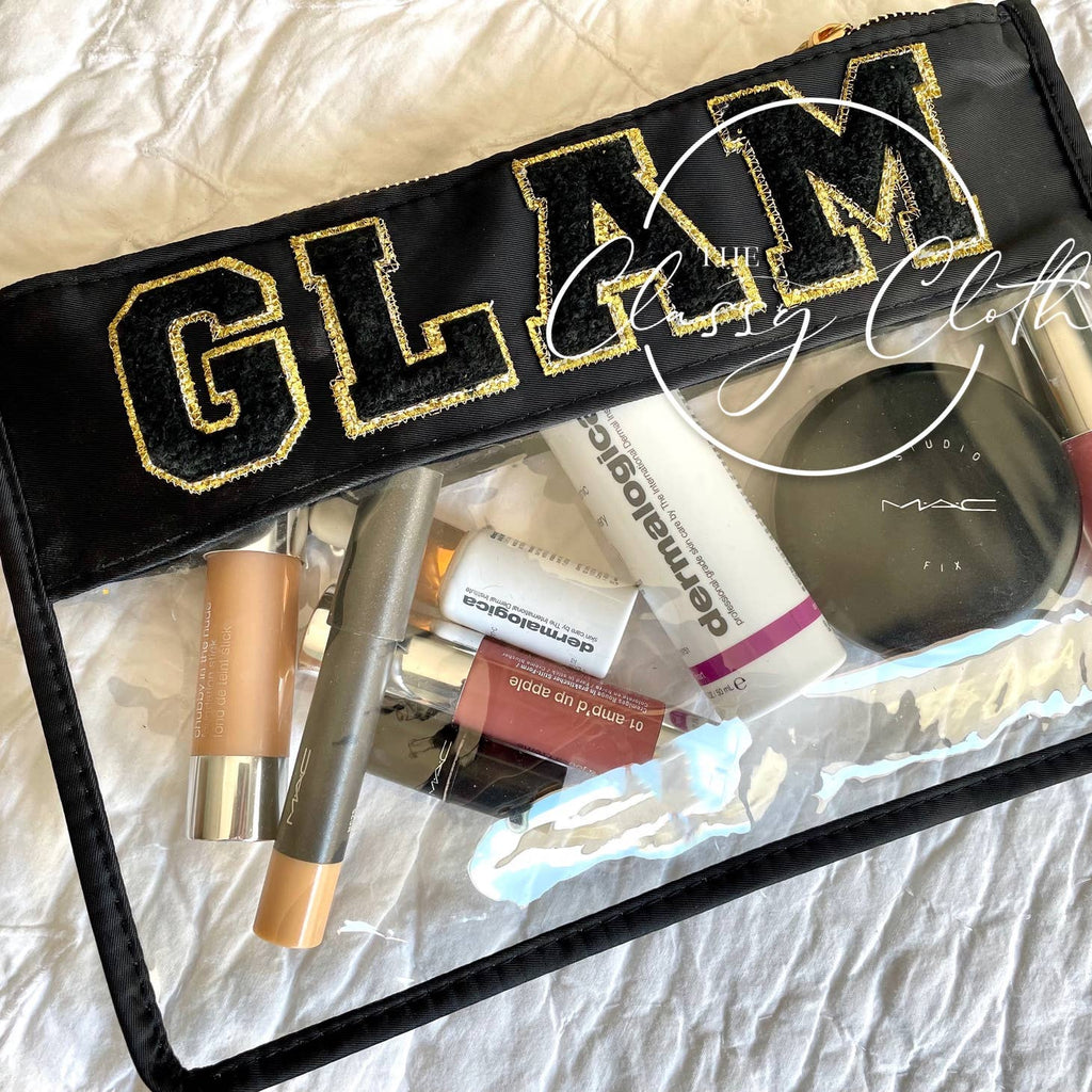 Chenille Letter Clear Pouch