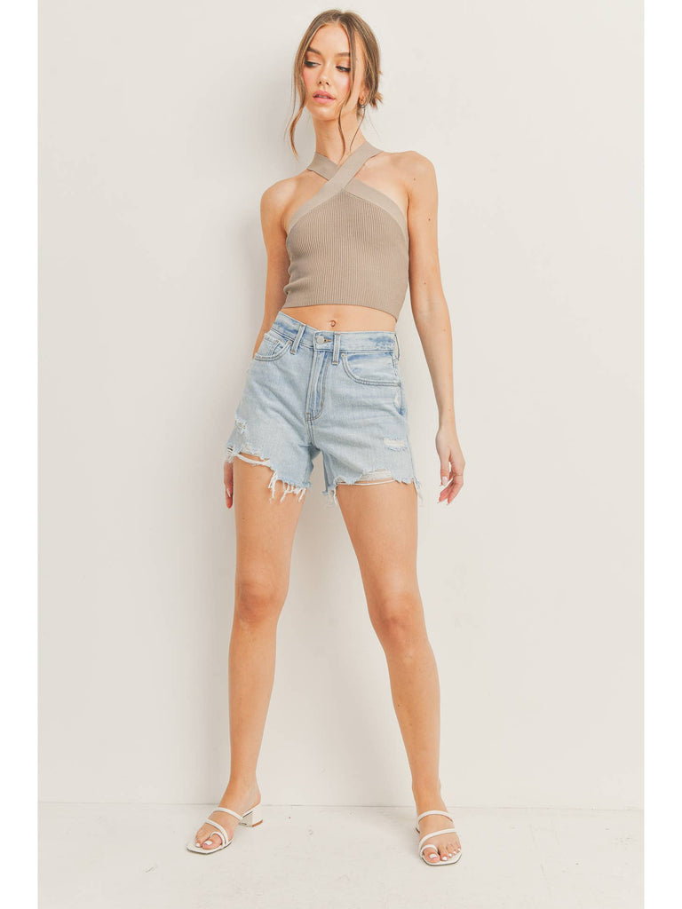 Paula Distressed Hem Short