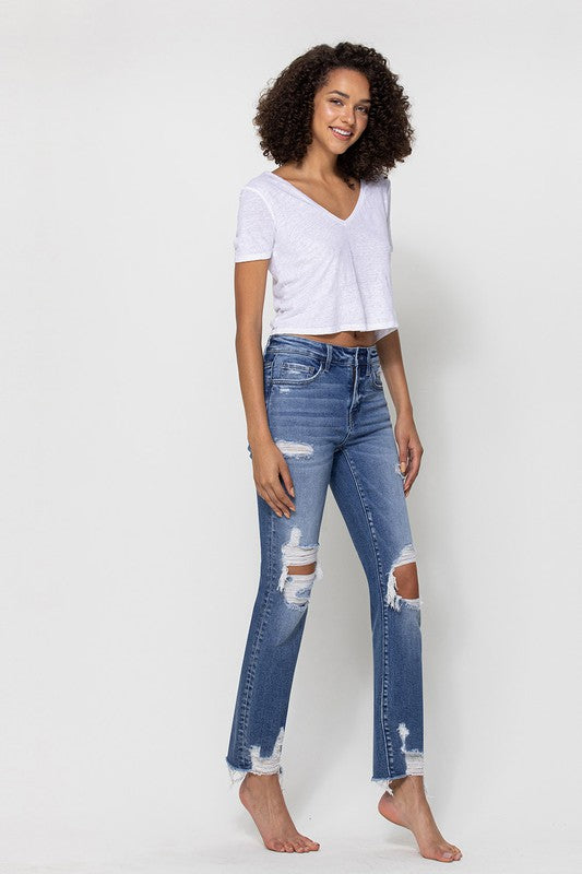 Sleep and Dance Distressed Mid Rise Ankle