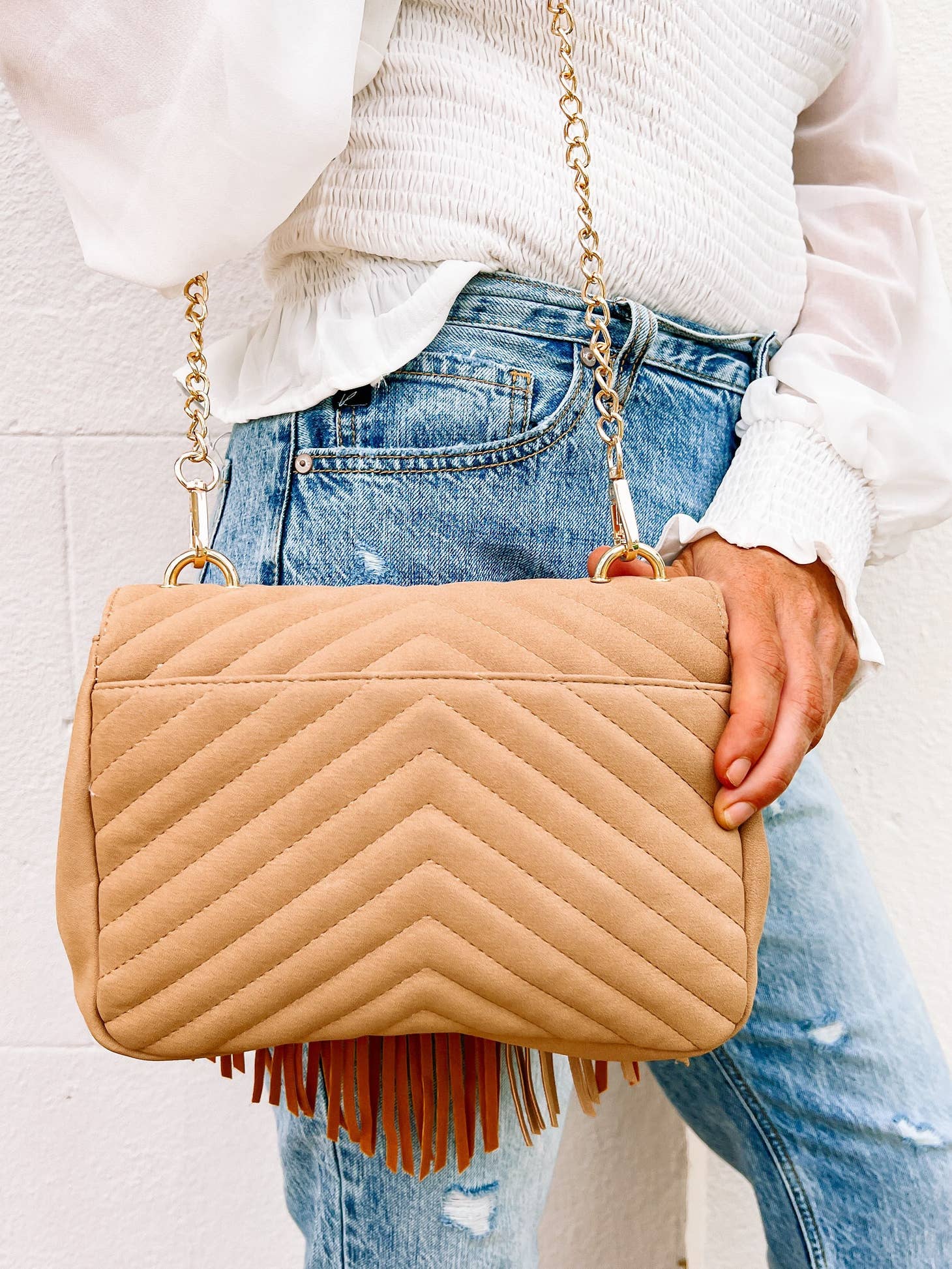 Russel Quilted Crossbody with Fringe