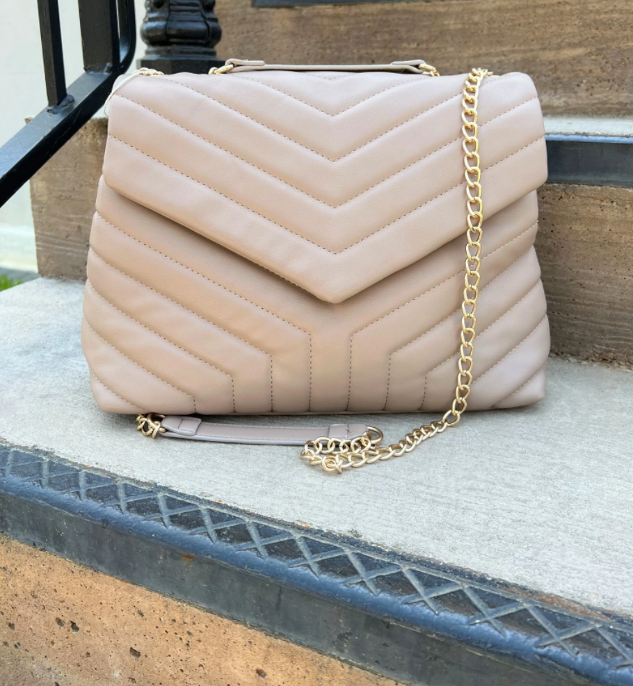 Hunter Quilted Crossbody Taupe