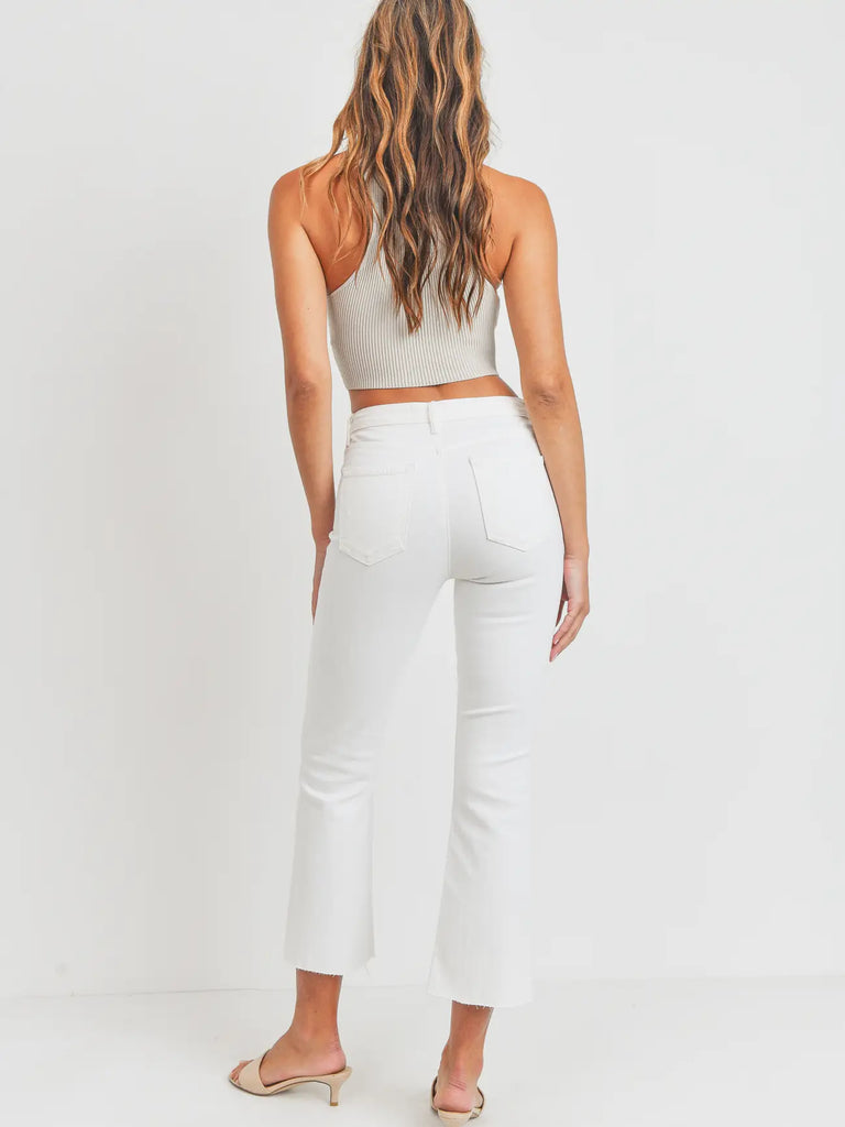 Tonal Crop Flare Optic White