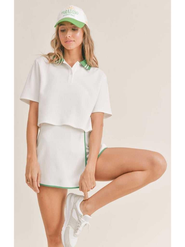 Tennis Girl Crop Polo Shirt