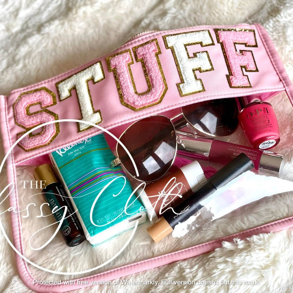 Chenille Letter Clear Pouch