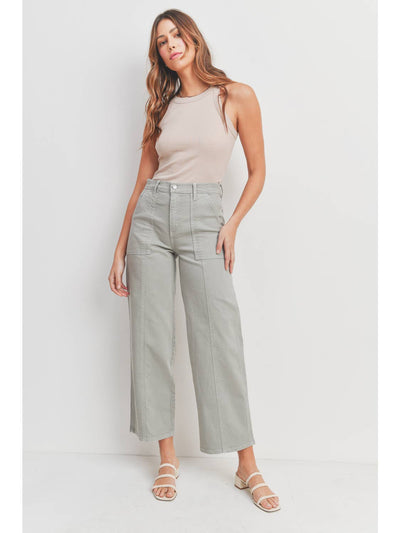 Seamed Utility Straight Jeans