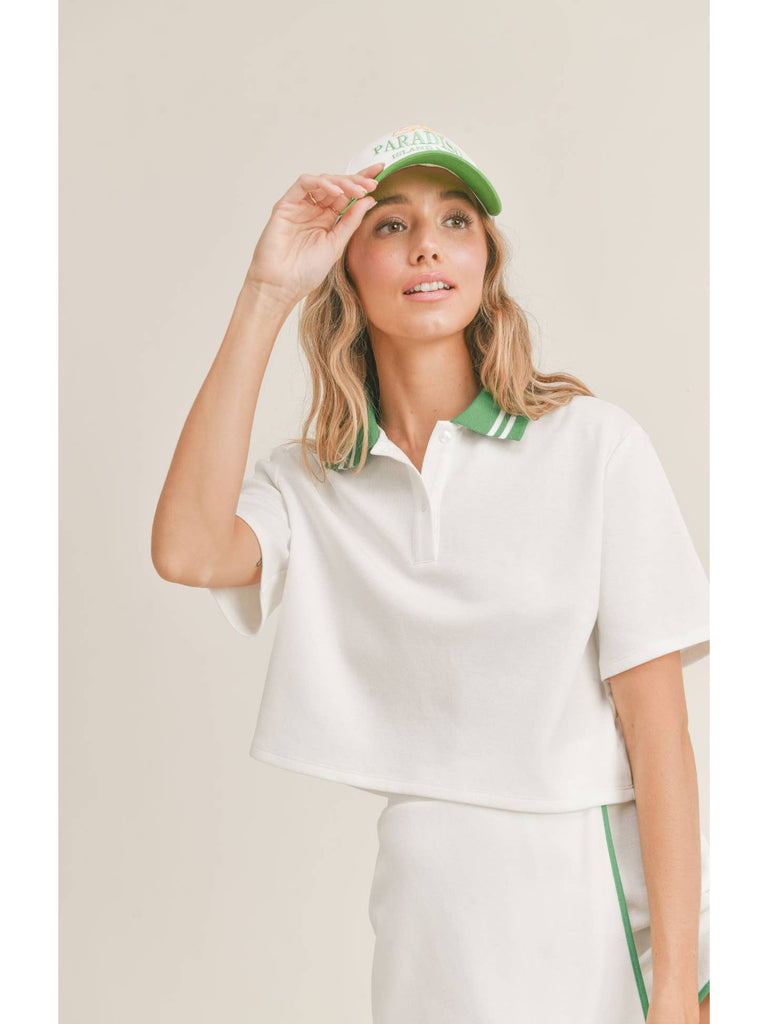Tennis Girl Crop Polo Shirt
