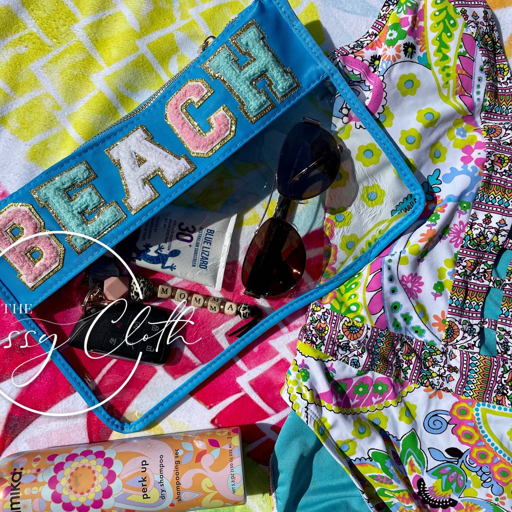 Chenille Letter Clear Pouch