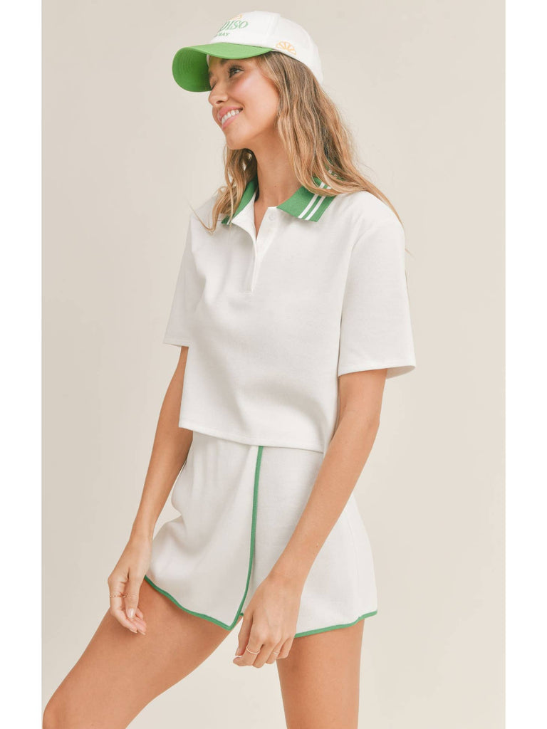 Tennis Girl Crop Polo Shirt