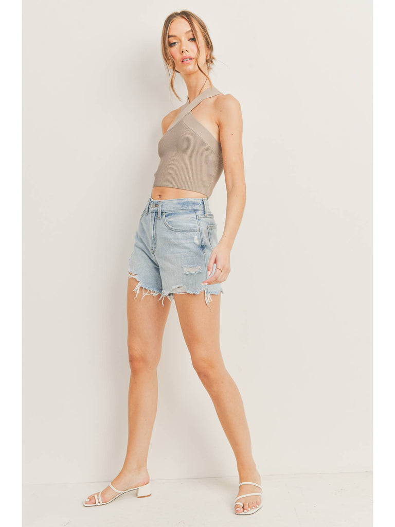 Paula Distressed Hem Short