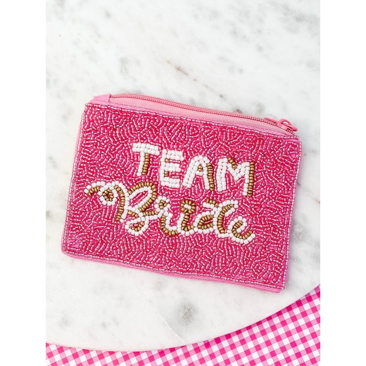 Team Bride' Beaded Zip Pouch