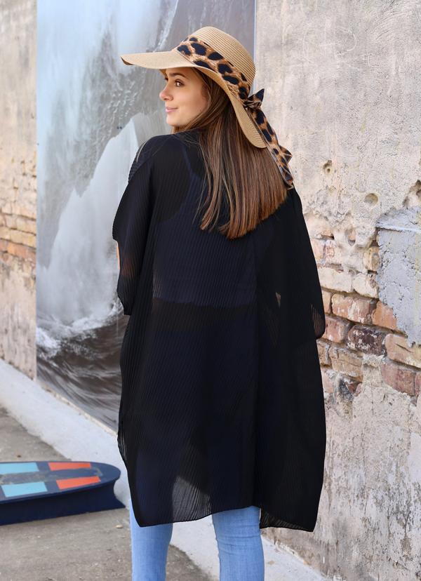 Miami Straw Hat With Bow Leopard